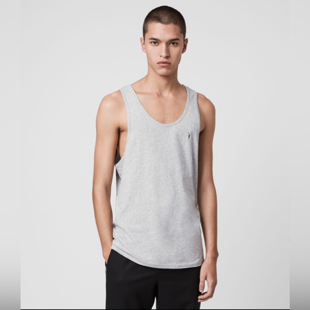 AllSaints Tonic Vest T-Shirt Sleeveless Tank Grey Medium New With Tags